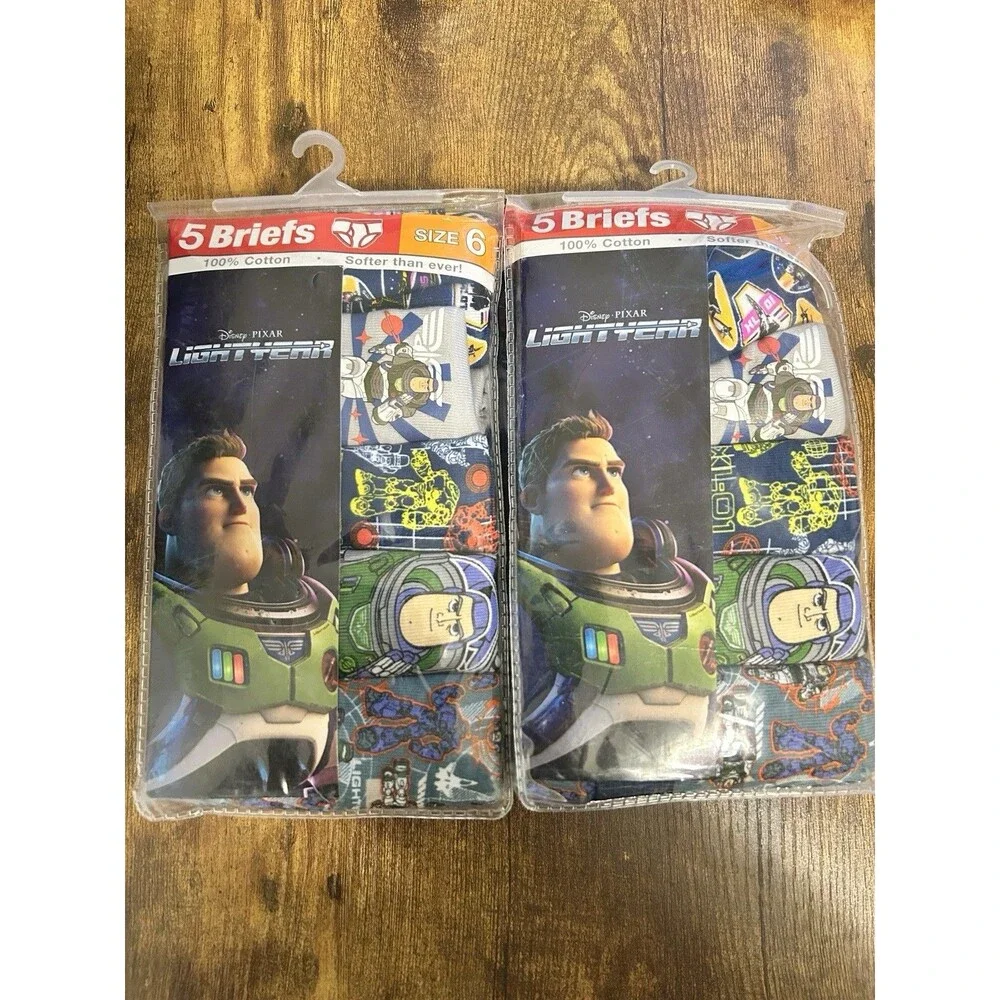 Disney Pixar Lightyear Boys Briefs (Size 6) - Set of 2 Packs 100% Cotton NWT
